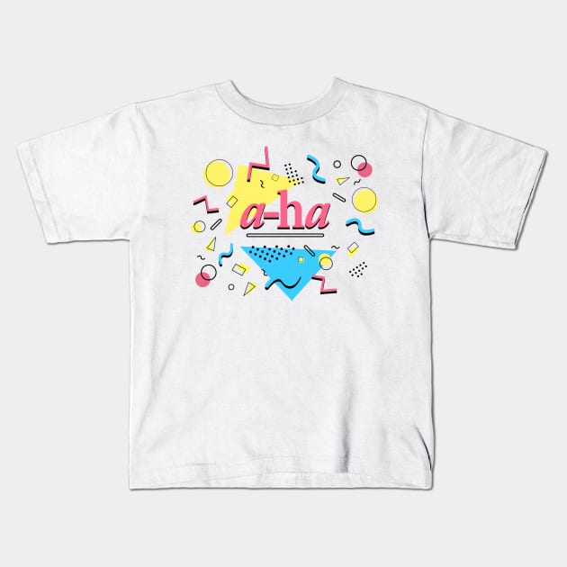 A-ha - 80s design Kids T-Shirt by DoctorBlue